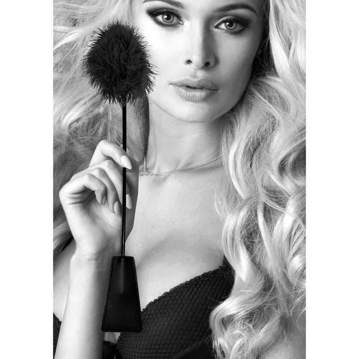 Wild Night Fantasies Couples OUCH Black White Crop with Feather Tickler
