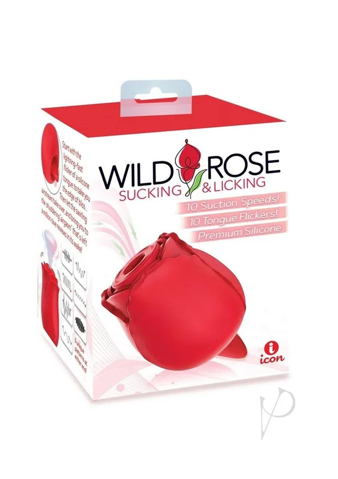 Wild Rose and Tongue Rechargeable Silicone Clitoral Stimulator with Suction Red Wild Rose Female Sex Toys Wild Rose and Tongue Rechargeable Silicone Clitoral Stimulator with Suction Red Wild Rose Female Sex Toys