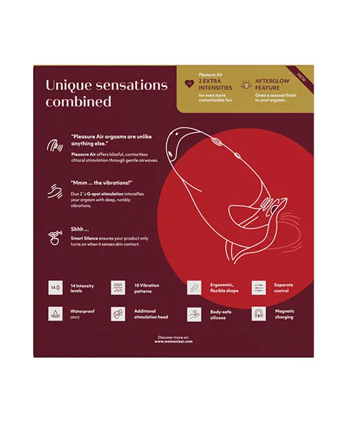 Womanizer Duo 2 Silicone Rechargeable Clitoral and GSpot Stimulator Bordeaux Womanizer Female Sex Toys