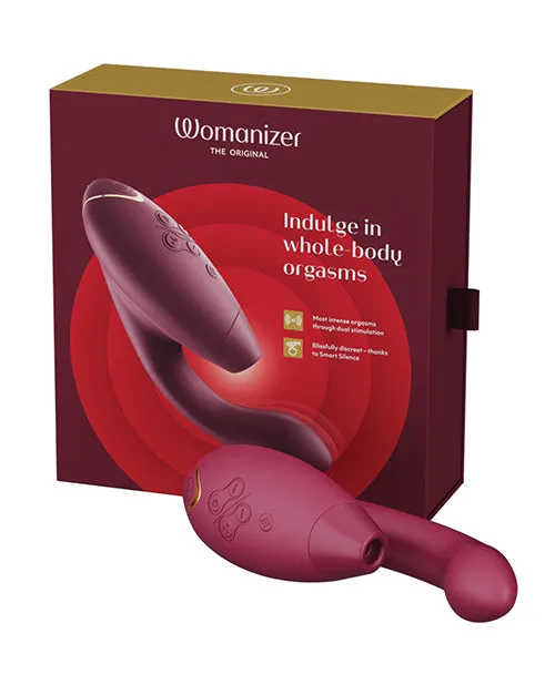 Womanizer Duo 2 Silicone Rechargeable Clitoral and GSpot Stimulator Bordeaux Womanizer Female Sex Toys