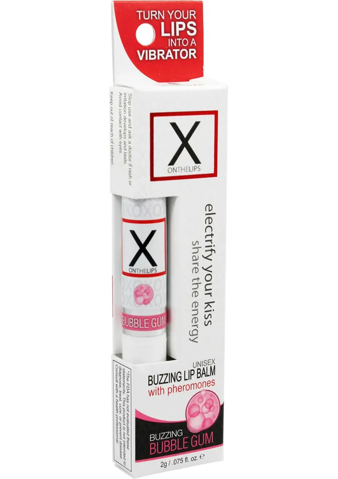 X On The Lips Female Sex Toys X On The Lips Buzzing Lip Balm with Pheromones Bubble Gum Flavor 75oz X On The Lips Female Sex Toys X On The Lips Buzzing Lip Balm with Pheromones Bubble Gum Flavor 75oz