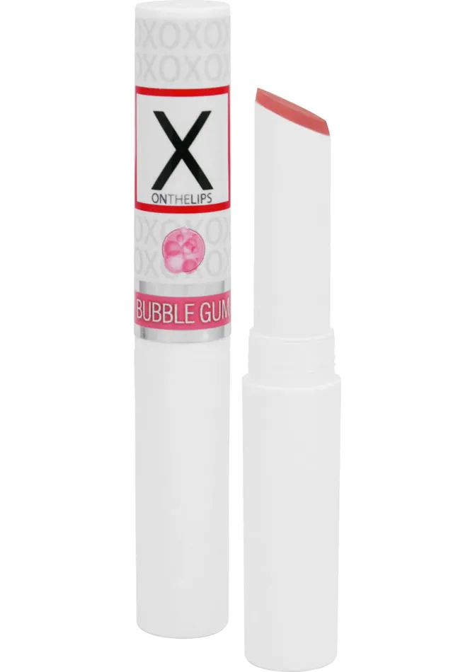 X On The Lips Female Sex Toys X On The Lips Buzzing Lip Balm with Pheromones Bubble Gum Flavor 75oz