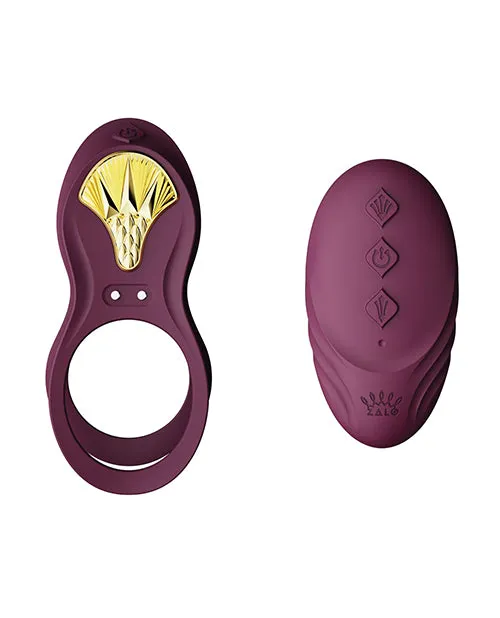 ZALO Bayek Vibrating Couples Ring wRemote Velvet Purple Zalo Couples