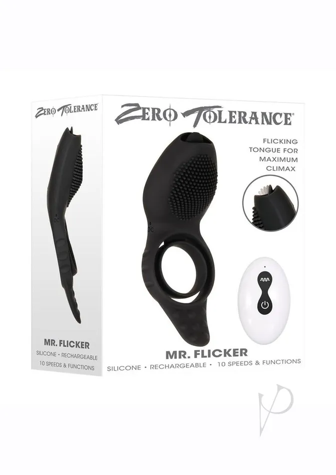 Zero Tolerance Male Sex Toys Mr Flicker Rechargeable Silicone Cock Ring Black Zero Tolerance Male Sex Toys Mr Flicker Rechargeable Silicone Cock Ring Black