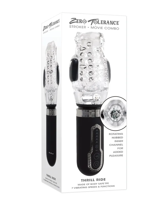 Zero Tolerance Thrill Ride Rechargeable Masturbator Black Zero Tolerance Anal