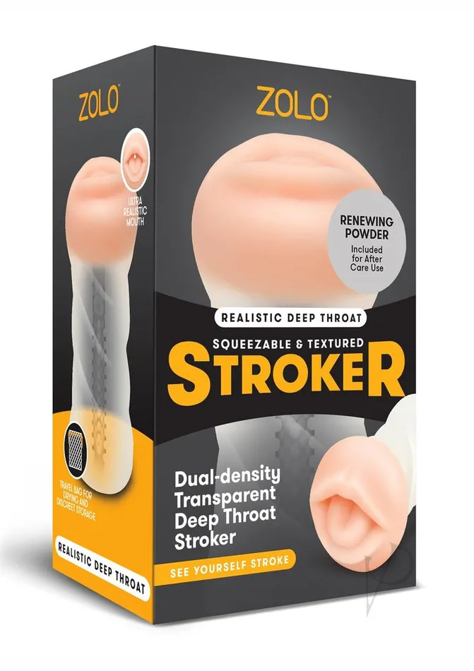 ZOLO Squeezable Deep Throat Masturbator Mouth VanillaClear Zolo Male Sex Toys ZOLO Squeezable Deep Throat Masturbator Mouth VanillaClear Zolo Male Sex Toys