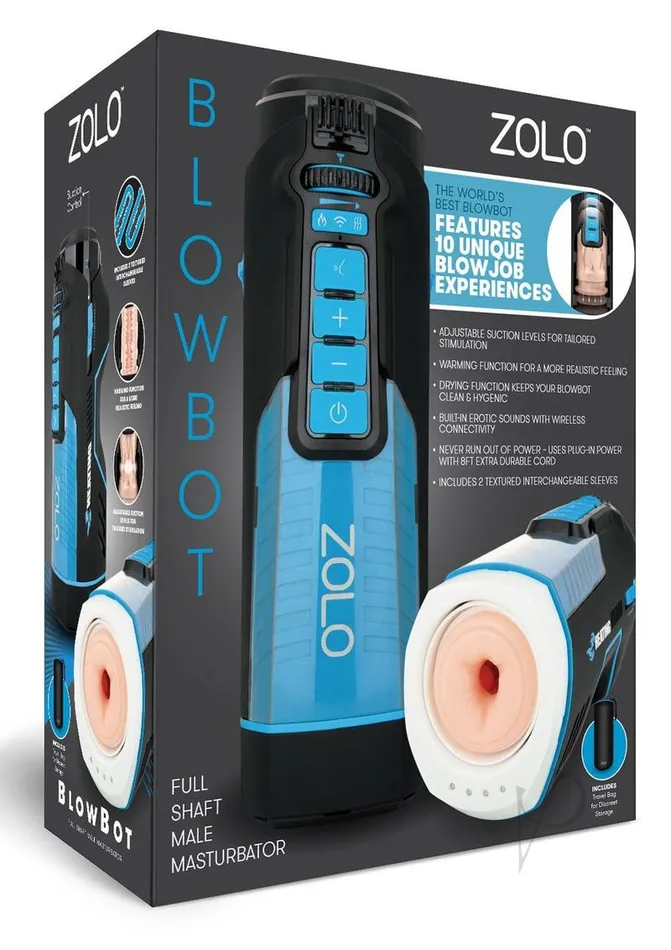 Zolo ZOLO Blowbot Full Shaft Male Blowjob Masturbator BlueBlack Male Sex Toys Zolo ZOLO Blowbot Full Shaft Male Blowjob Masturbator BlueBlack Male Sex Toys