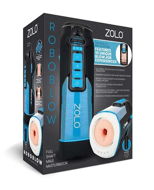 Zolo ZOLO Blowbot Full Shaft Male Blowjob Masturbator BlueBlack Male Sex Toys Zolo ZOLO Blowbot Full Shaft Male Blowjob Masturbator BlueBlack Male Sex Toys